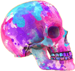 stiker remixit art colorful skull freetoedit