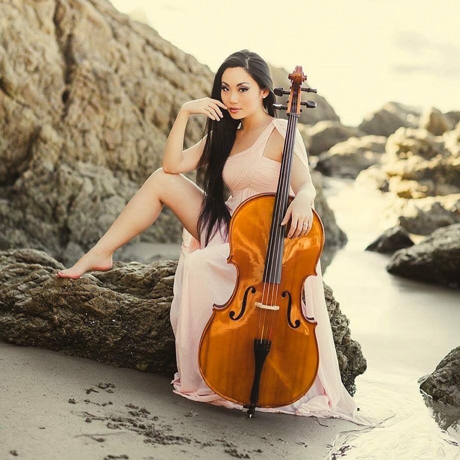 This visual is about interesting art cellist music metal freetoedit Tina Gu...