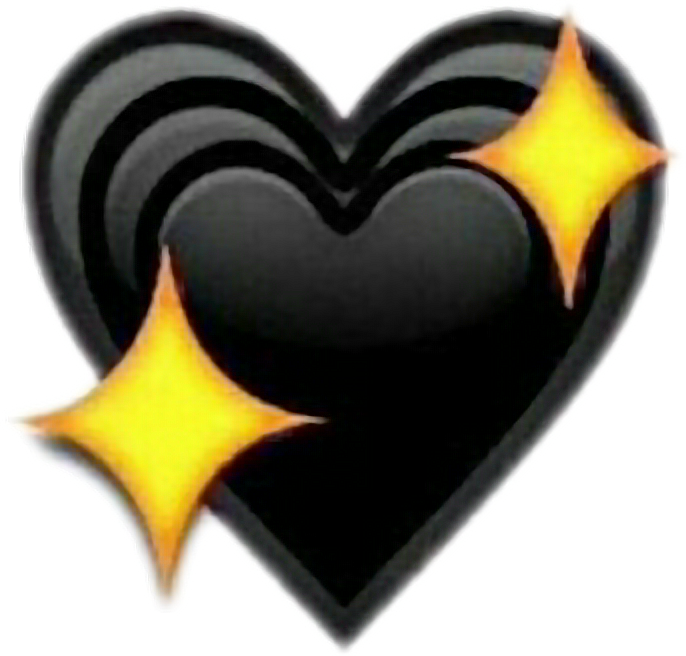 black emoji sparkling heart sticker by @neelefasel