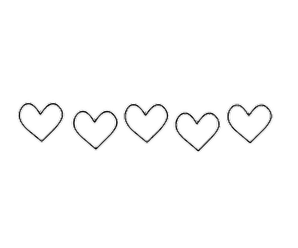 hearts sticker black and white cute girly