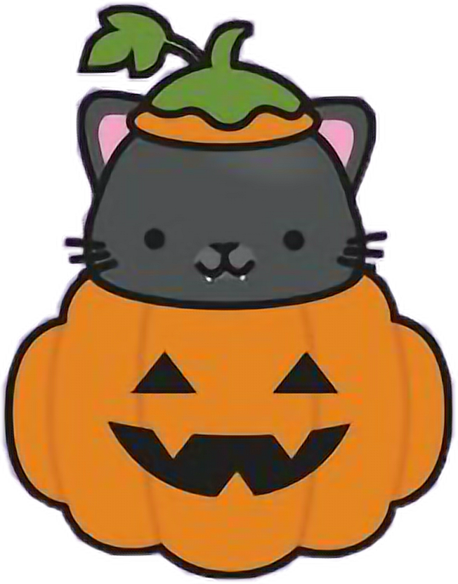 halloween nochedebrujas calabaza gatito sticker by @yaminori