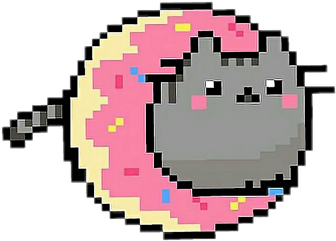 donut pixel pixelart cat pusheencat sticker by @isarn_art