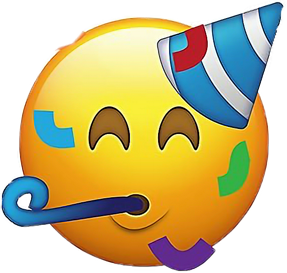 ios12 party emoji  emojis face happy partytime partyhat 
