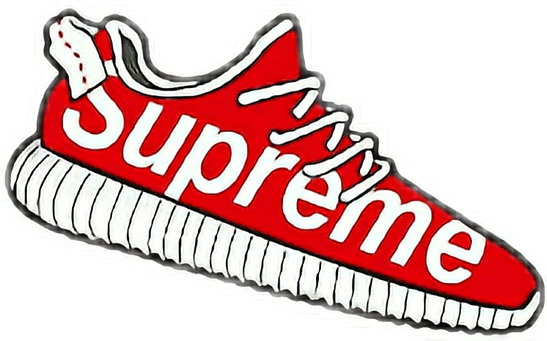 supreme shoes red cool sneakers Sticker 