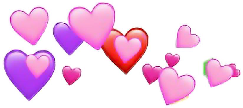 hearts emoji colorful pink red sticker by @april_white