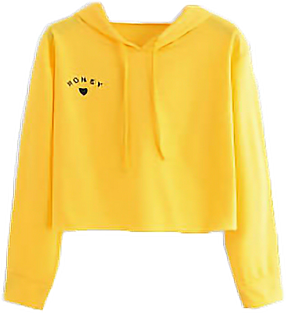 yellow crop top hoodie