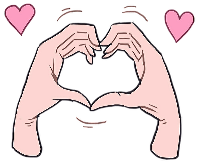 love heart kawaii cute hand sticker by @teatea-221